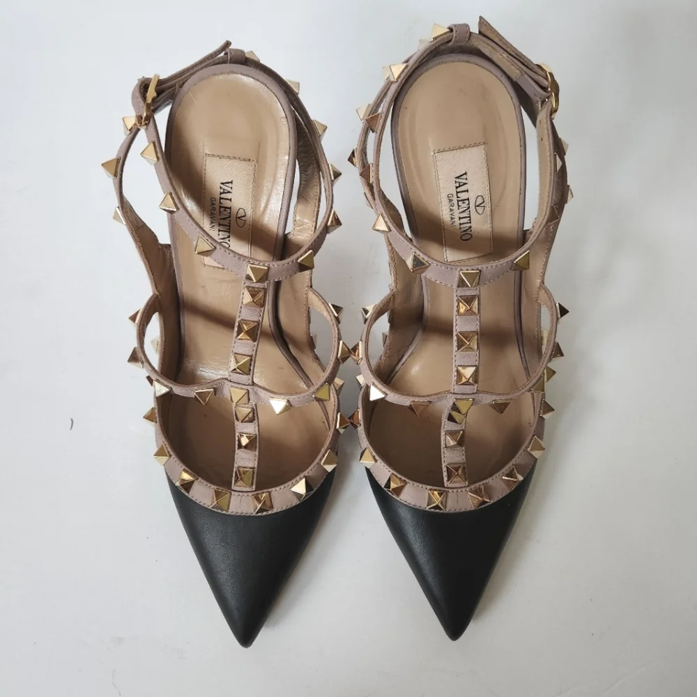 Valentino Rockstud Leather Slings shoes Size 7 - Picture 8 of 9